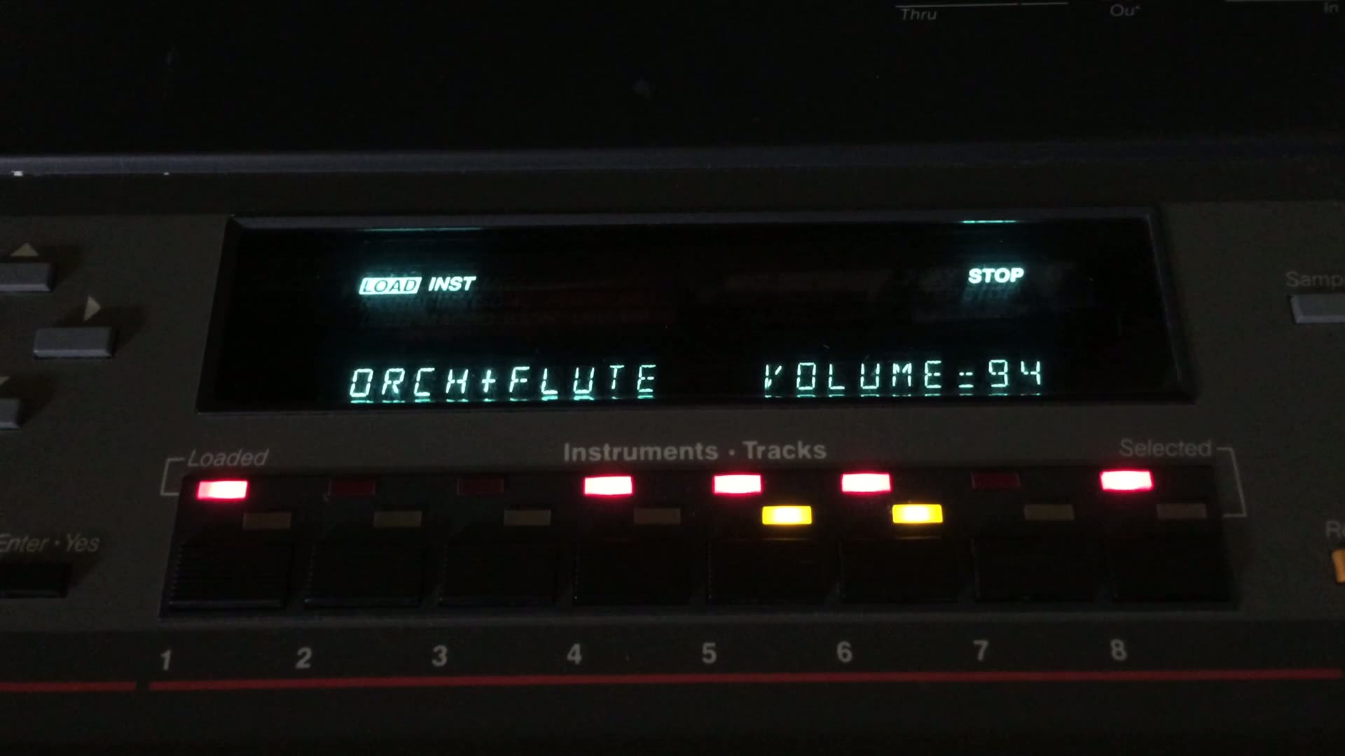 Ensoniq EPS during a recovery session locating the orchestra hit sample used on Kisses You Send Me