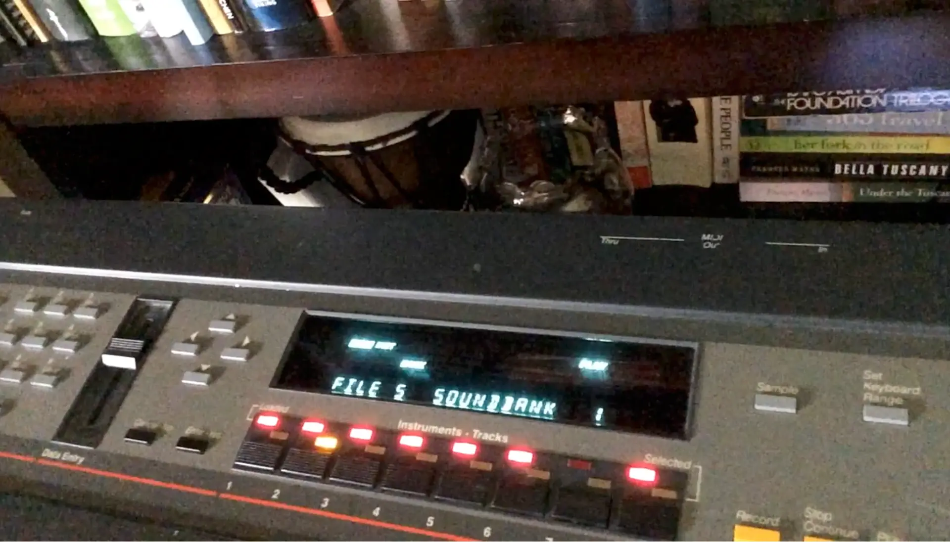Ensoniq EPS sampler during a 2026 recovery session saving the At My Touch sequence